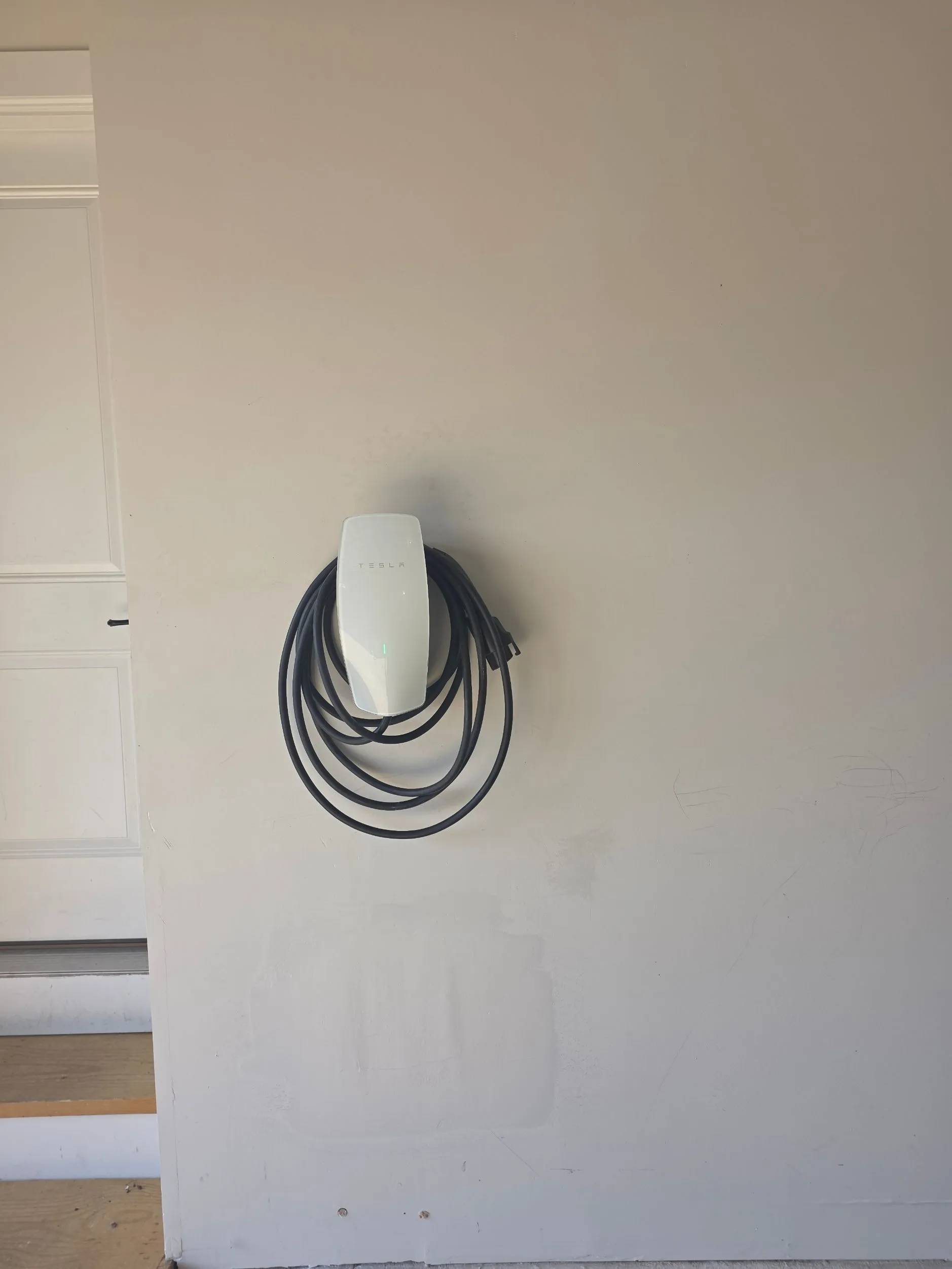 Tesla Wall Connector installation progress in Aldie, Virginia